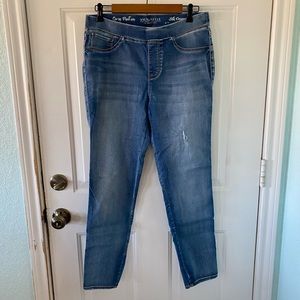 Sound style, silk denim, curvy, pull on jeans size large